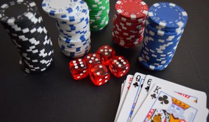 Playing Card and Poker Chips and Dices