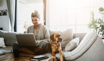 Business owner working from home